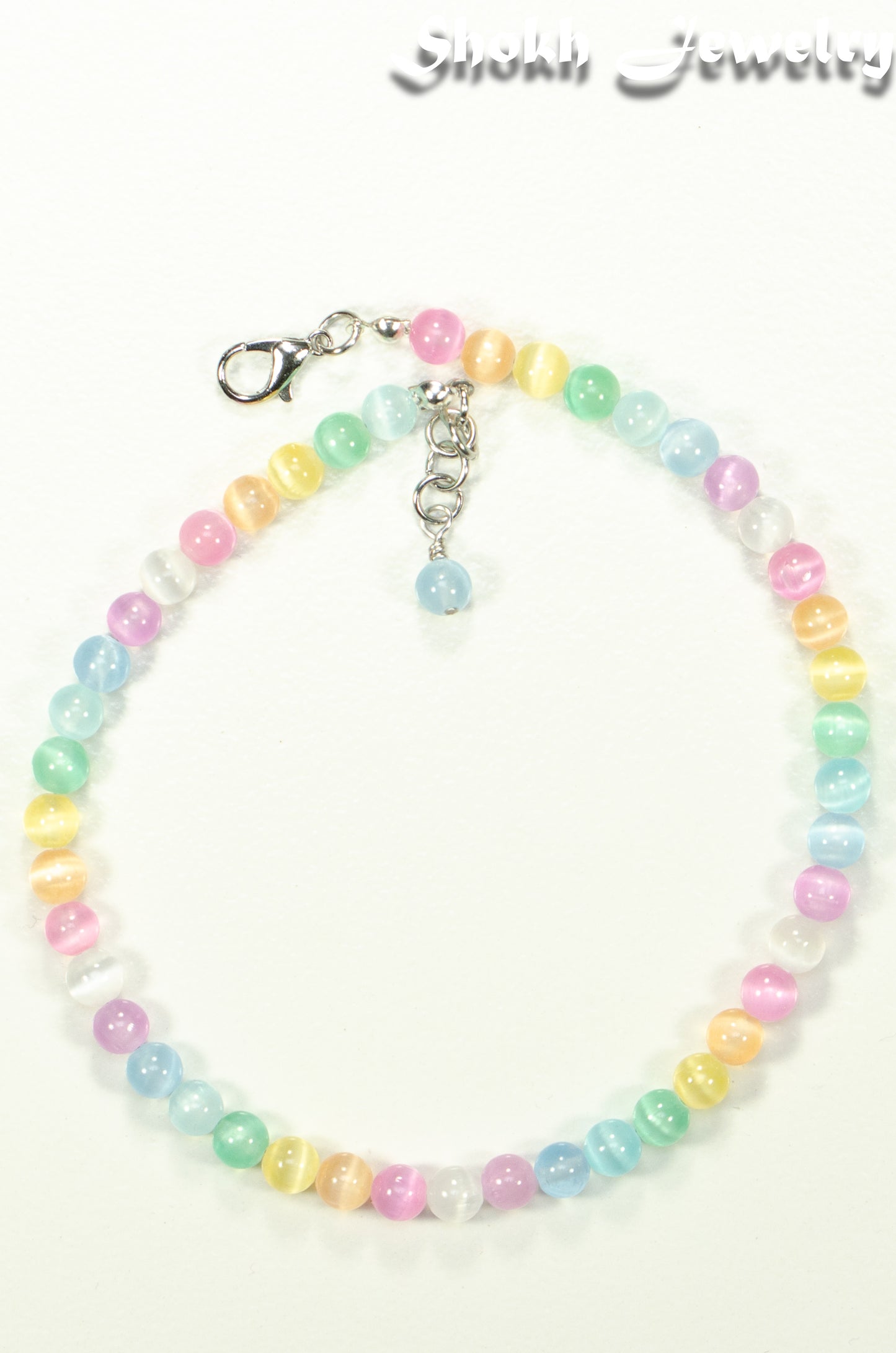 6mm Rainbow Selenite Beaded Choker Necklace