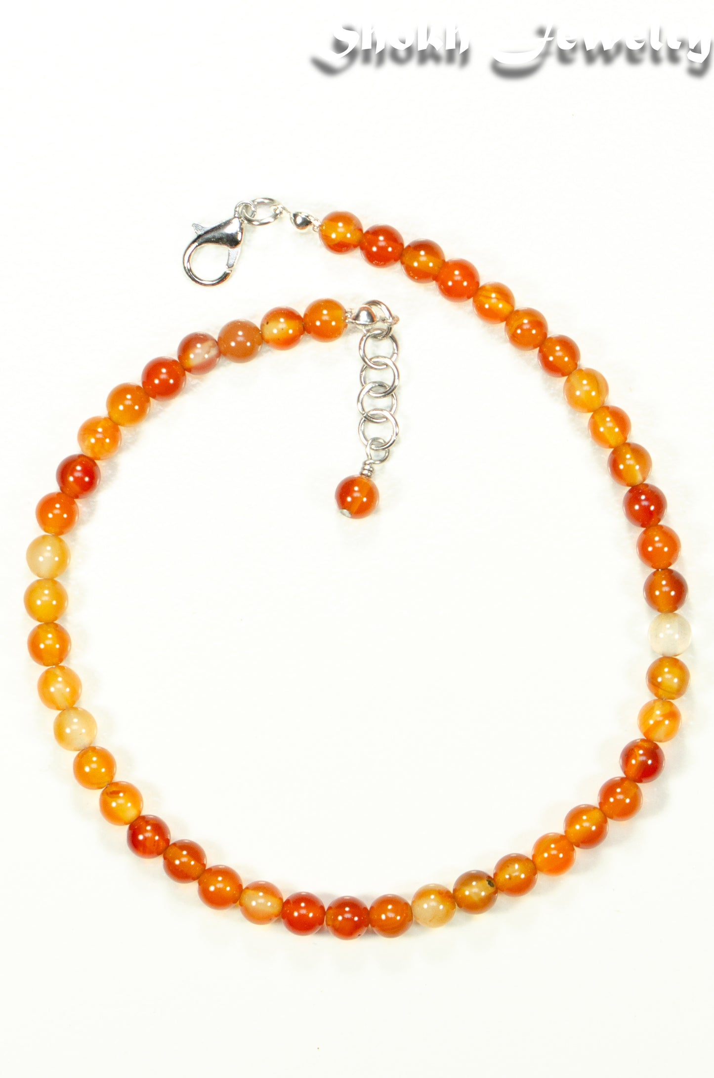 6mm Carnelian Crystal Choker Necklace
