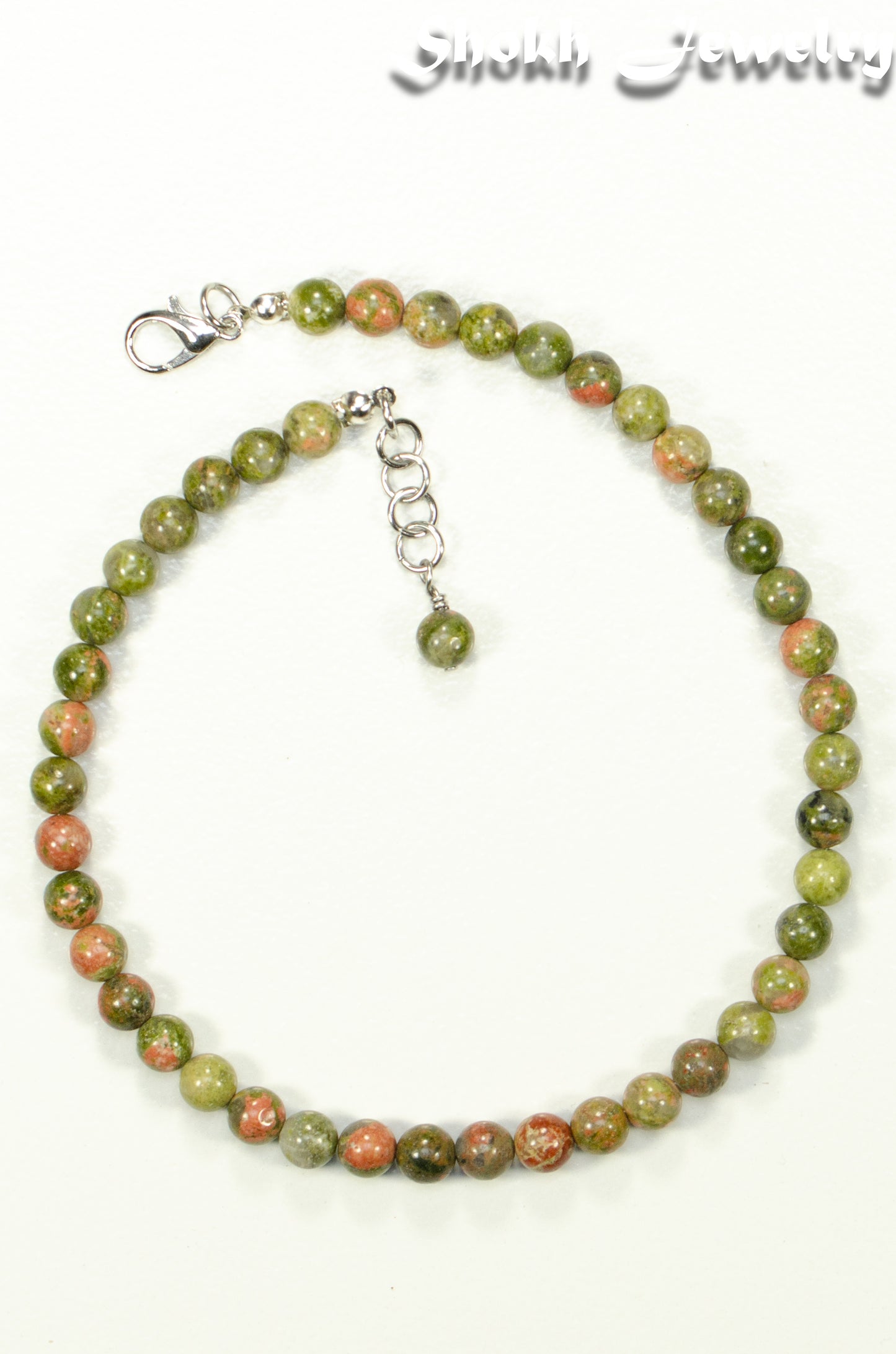 6mm Natural Unakite Choker Necklace