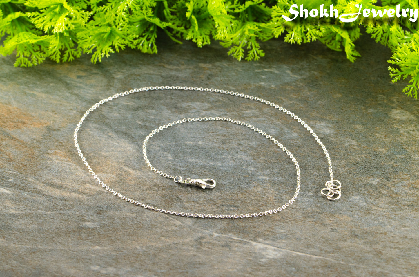 Silver Plated Dainty Chain Choker Necklace with clasp.