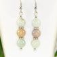 Front view of Natural Amazonite Beaded Bar Earrings.
