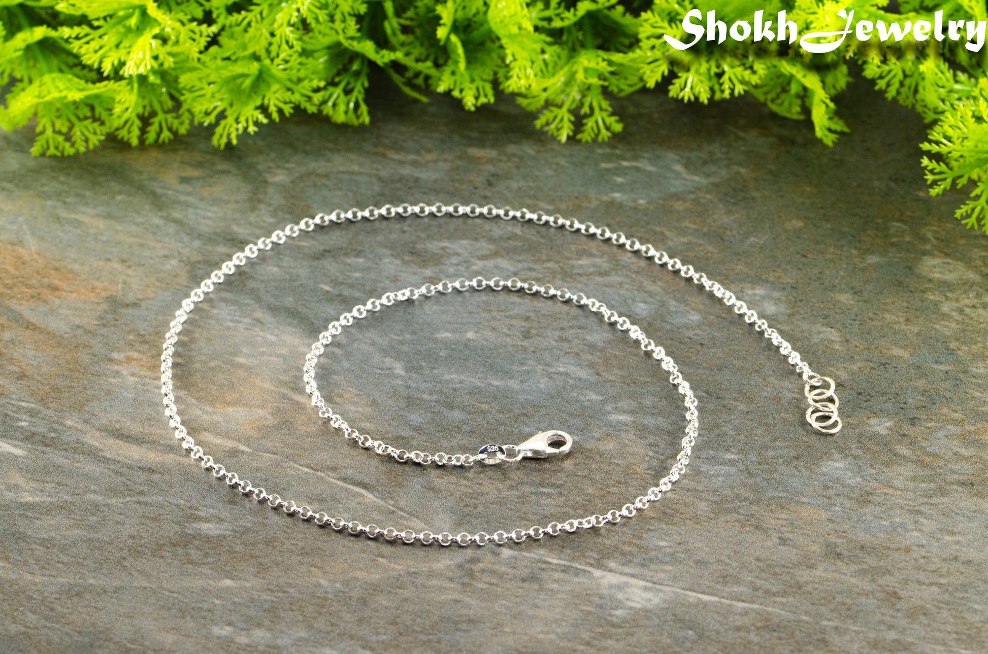 2.5mm Silver Plated Dainty Chain Choker Necklace with clasp.
