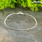 2.5mm Silver Plated Dainty Chain Bracelet with clasp.