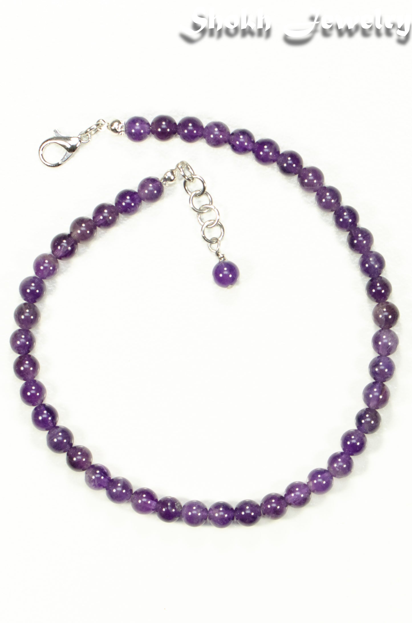 6mm Amethyst Crystal Choker Necklace