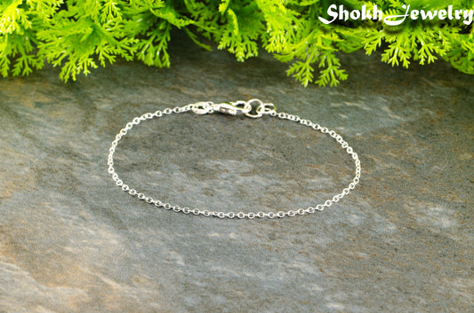 Silver Plated Dainty Chain Bracelet with a clasp.
