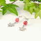 Red Quartzite and Tibetan Silver Maple Leaf Dangle Earrings