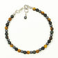 4mm Black Obsidian, Tiger's Eye and Hematite Anklet