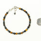 4mm Black Obsidian, Tiger's Eye and Hematite Anklet