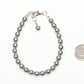 6mm Silver Hematite Stone Bracelet with Clasp