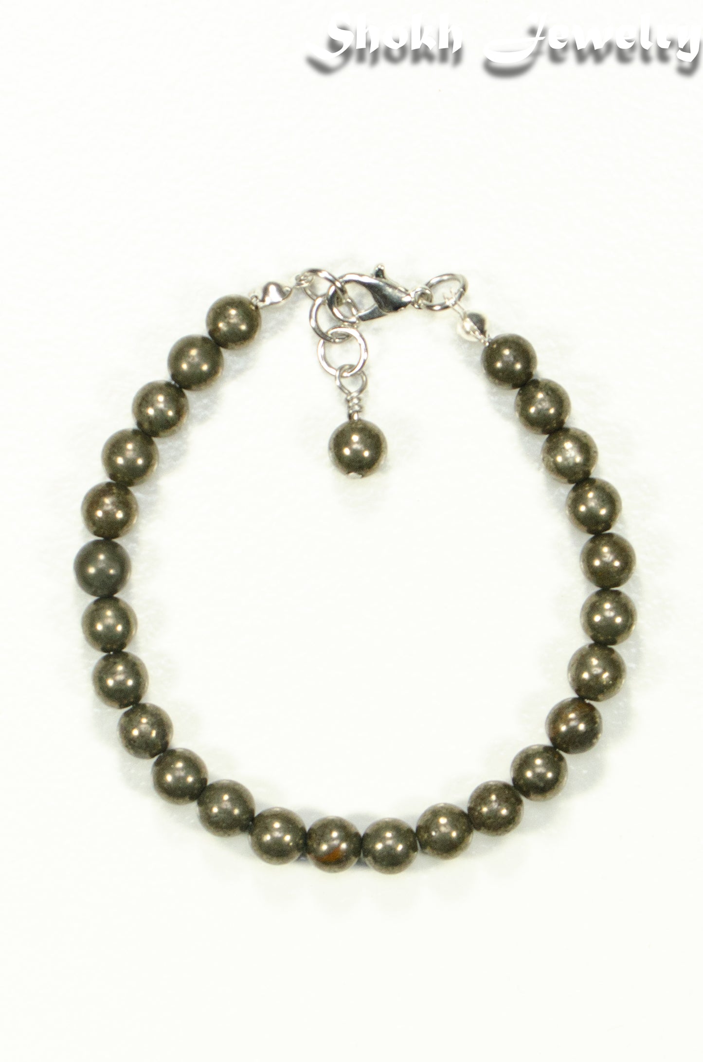 6mm Natural Pyrite Bracelet with Clasp