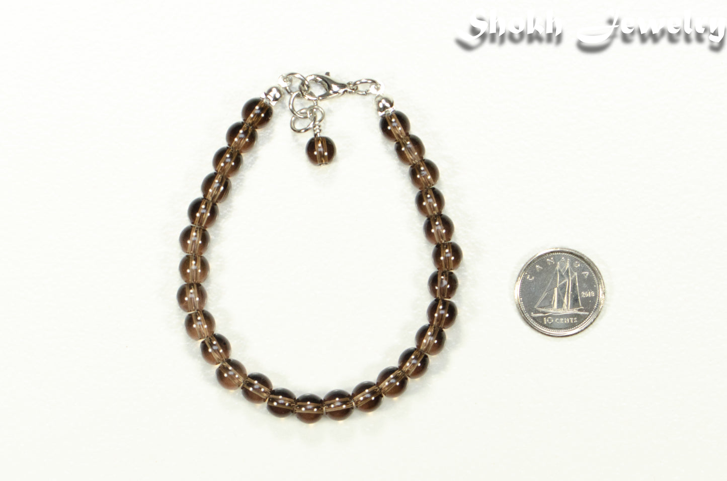 6mm Smoky Quartz Bracelet with Clasp