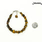 Natural Tiger's Eye Chip Bracelet beside a dime.