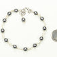 6mm Silver Hematite Link Bracelet with Clasp