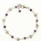 Tibetan Silver Heart and Amethyst Link Bracelet