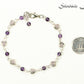 Tibetan Silver Heart and Amethyst Link Bracelet