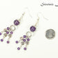 Natural Amethyst and Heart Chandelier Earrings