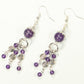 Natural Amethyst and Heart Chandelier Earrings