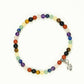 Top view of Dainty Gemstone Chakra Bracelet with Initial.