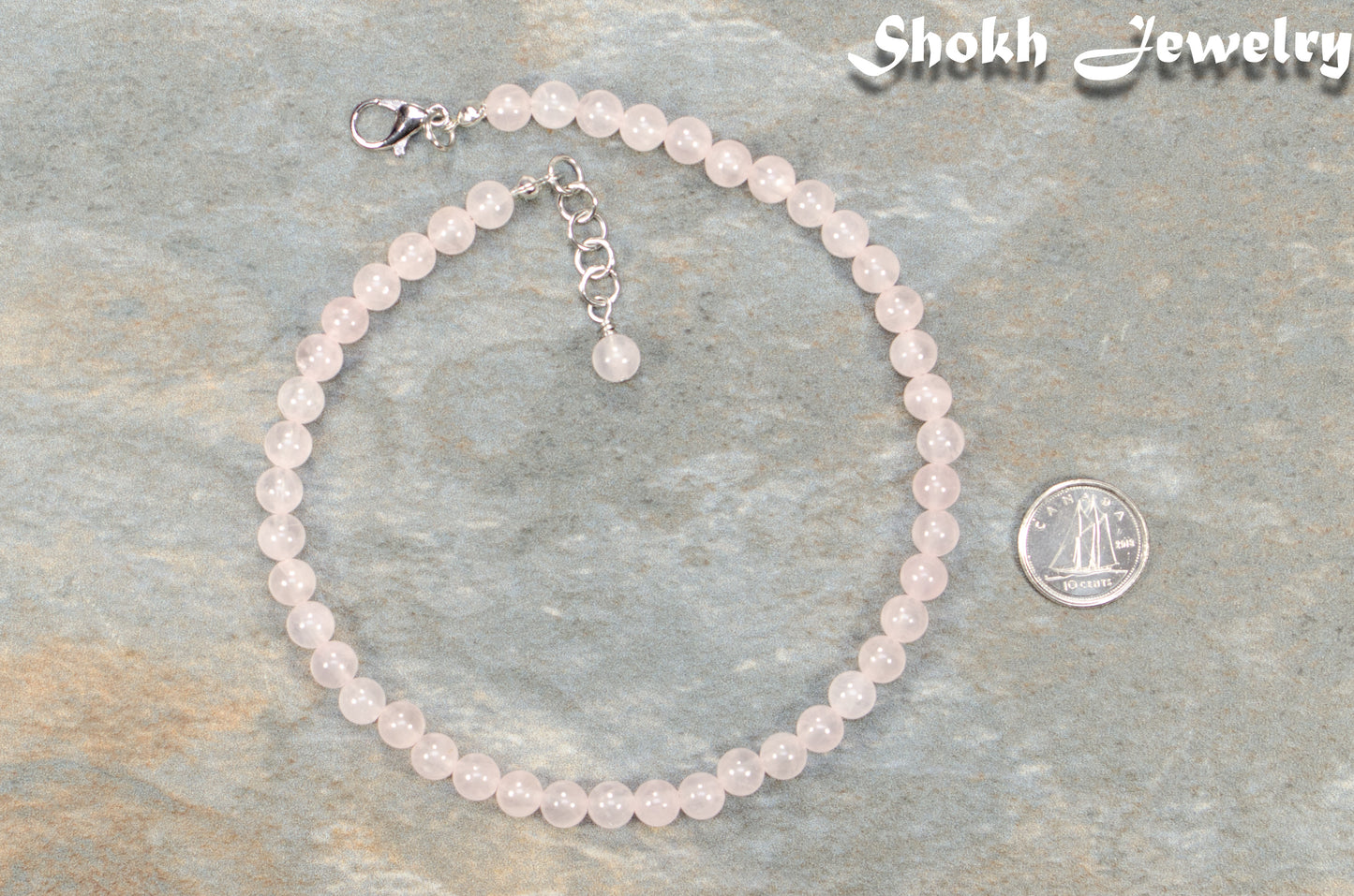 6mm Rose Quartz Crystal Choker Necklace