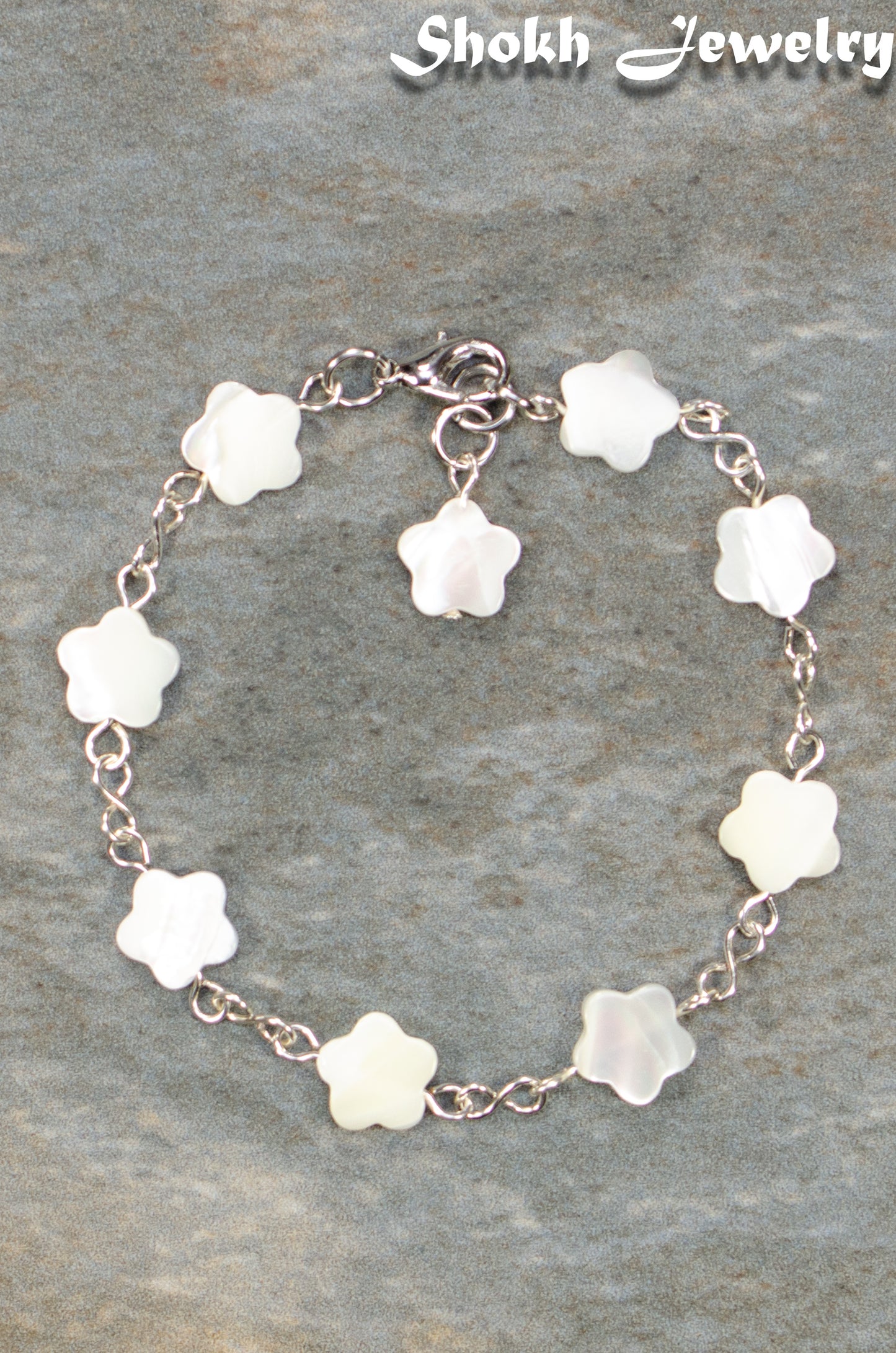 Natural Seashell Flower Link Bracelet