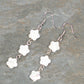 Long White Seashell Flower Earrings