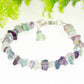 Close up of Natural Rainbow Fluorite Crystal Chip Bracelet.