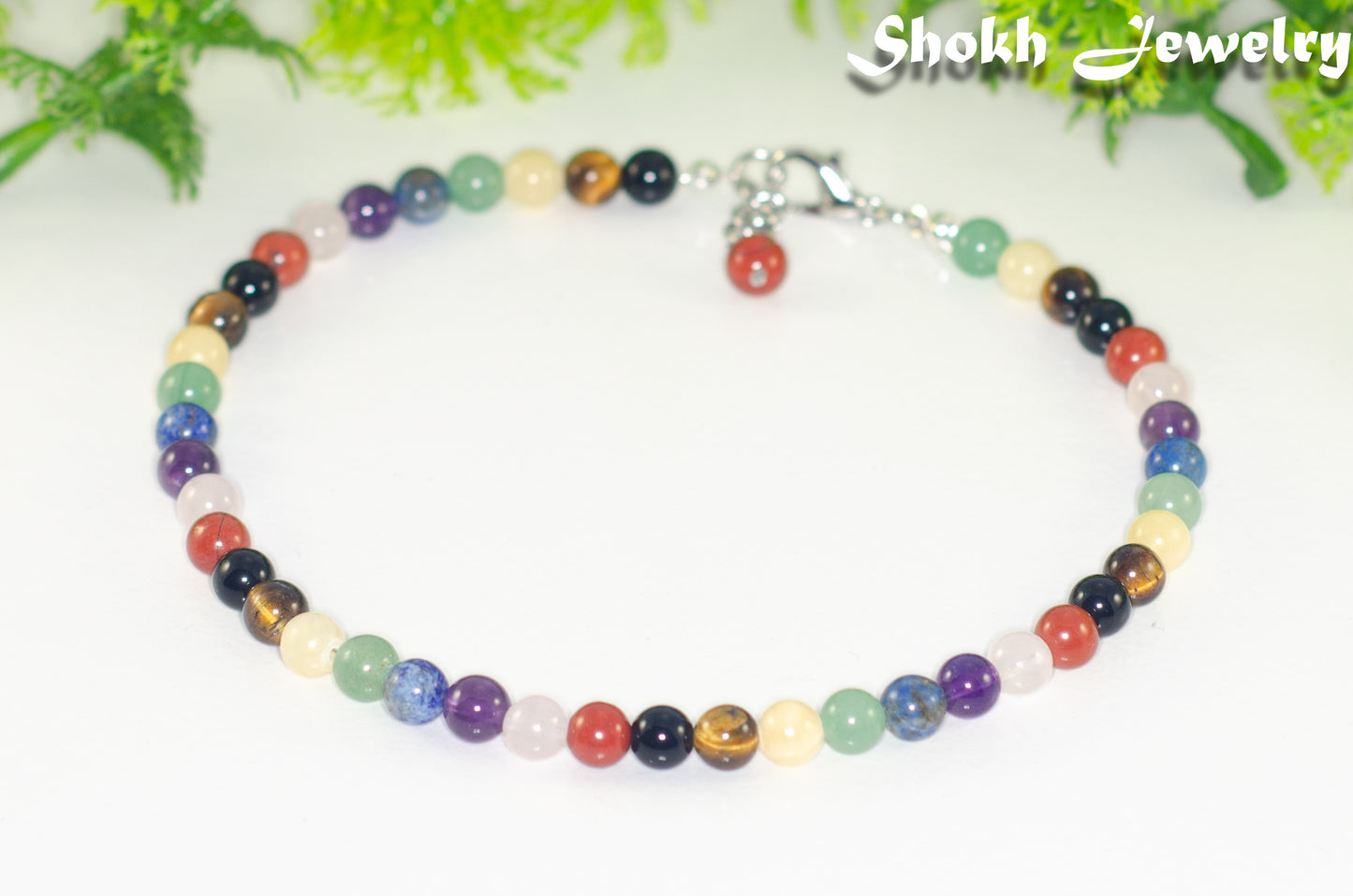 6mm Chakra Gemstone Beaded Choker Necklace