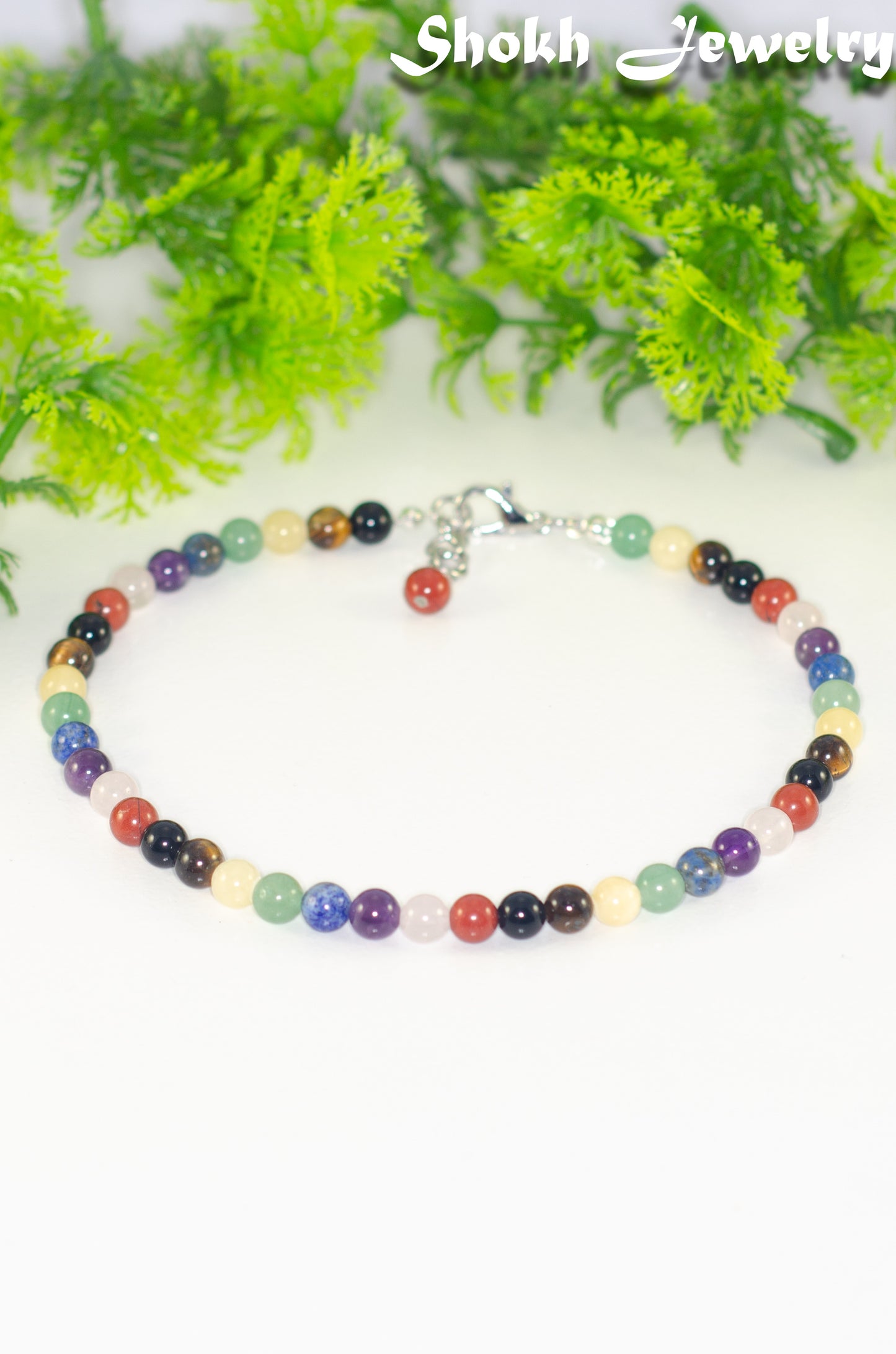 6mm Chakra Gemstone Beaded Choker Necklace