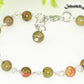 Close up of 6mm Unakite Jasper Link Bracelet.