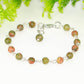 Close up of 6mm Unakite Jasper Link Bracelet.