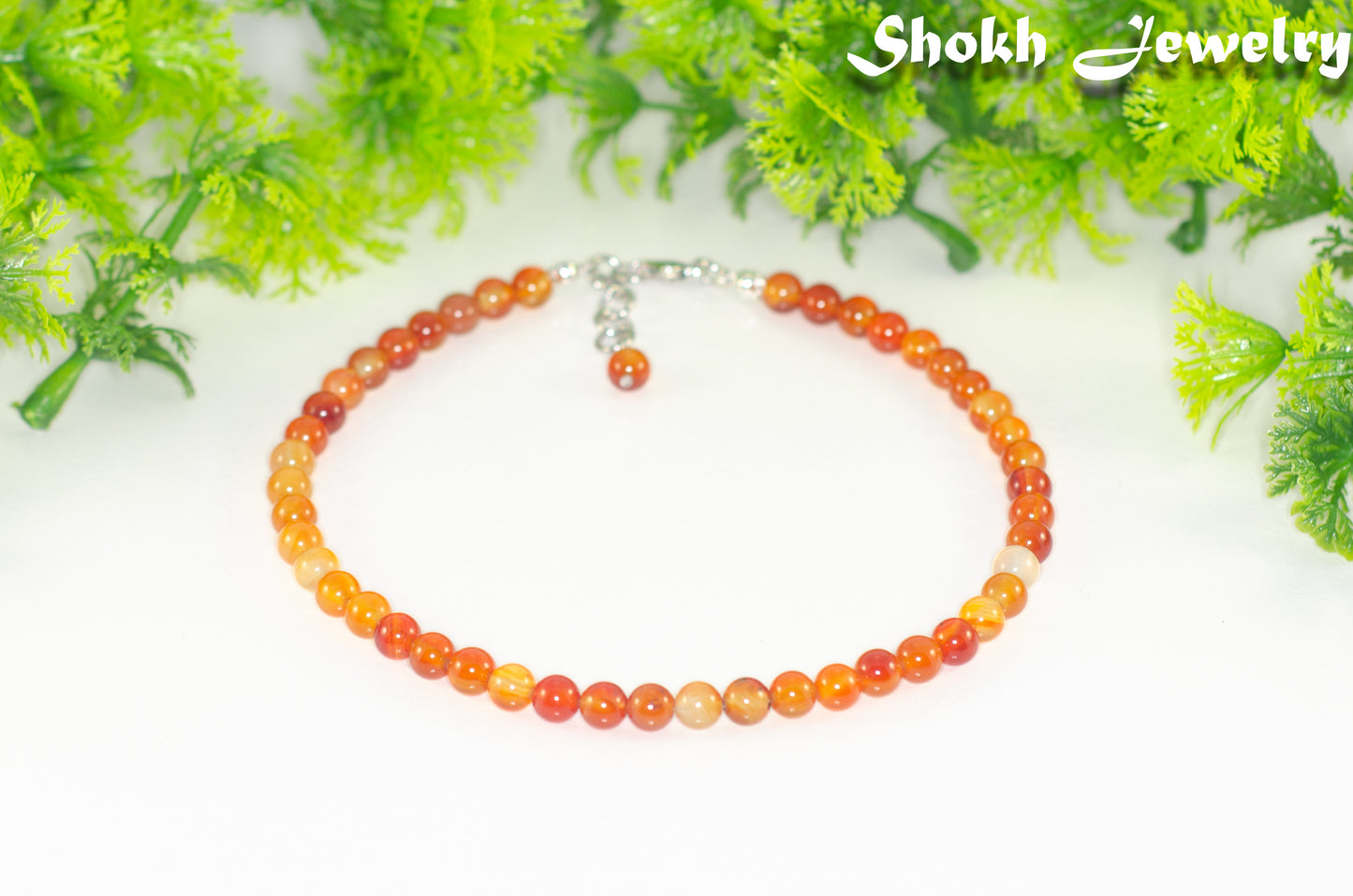 6mm Carnelian Crystal Choker Necklace