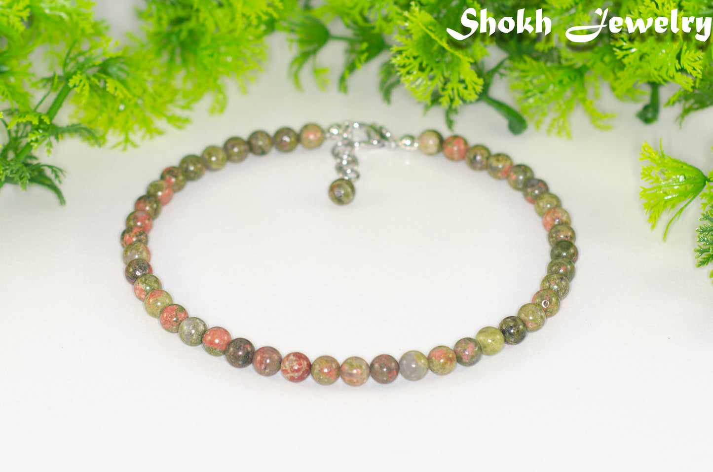 6mm Natural Unakite Choker Necklace