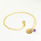 Gold Plated February Birth Flower Necklace with Amethyst Birthstone Pendant.