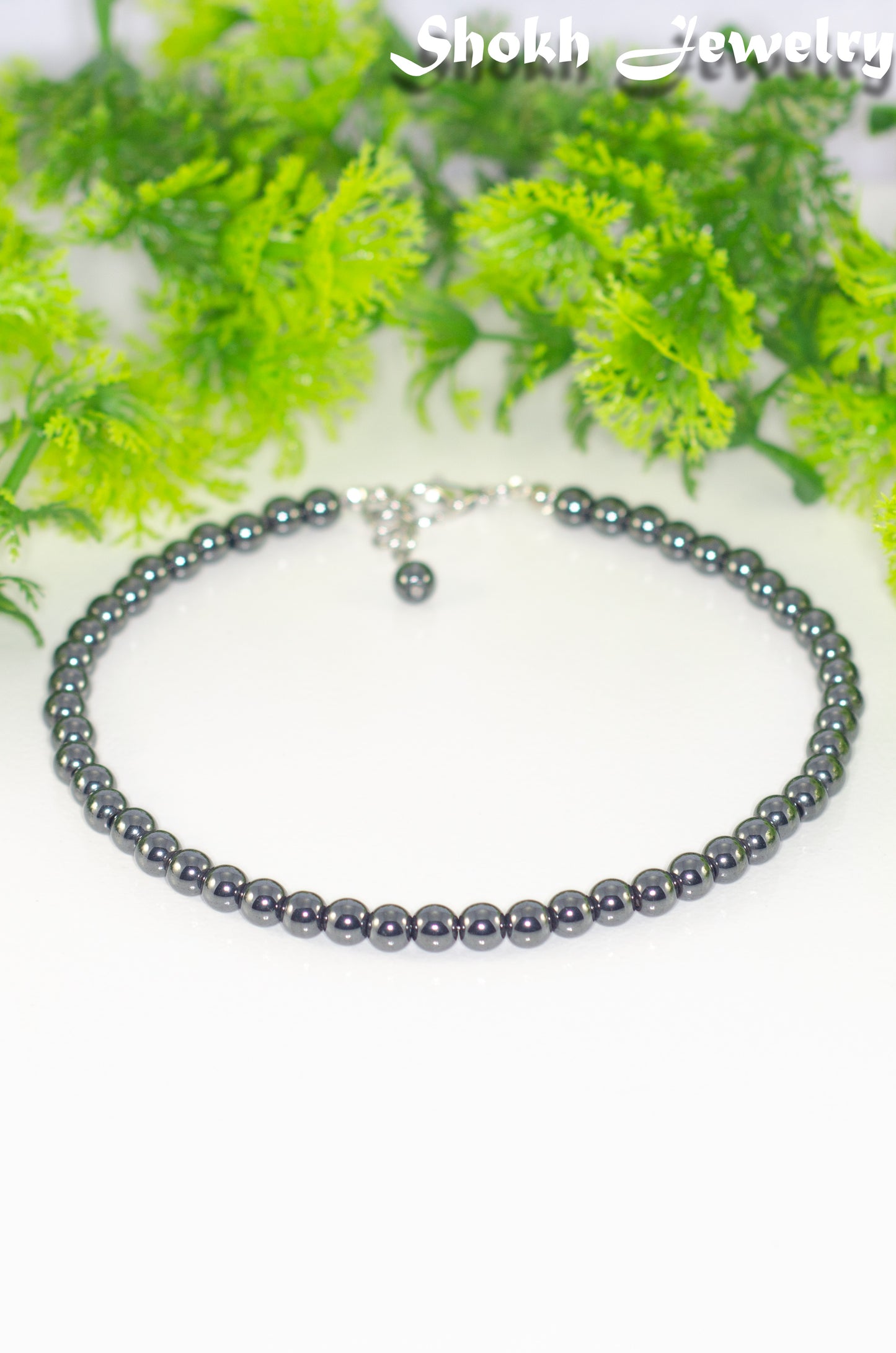 6mm Natural Hematite Choker Necklace
