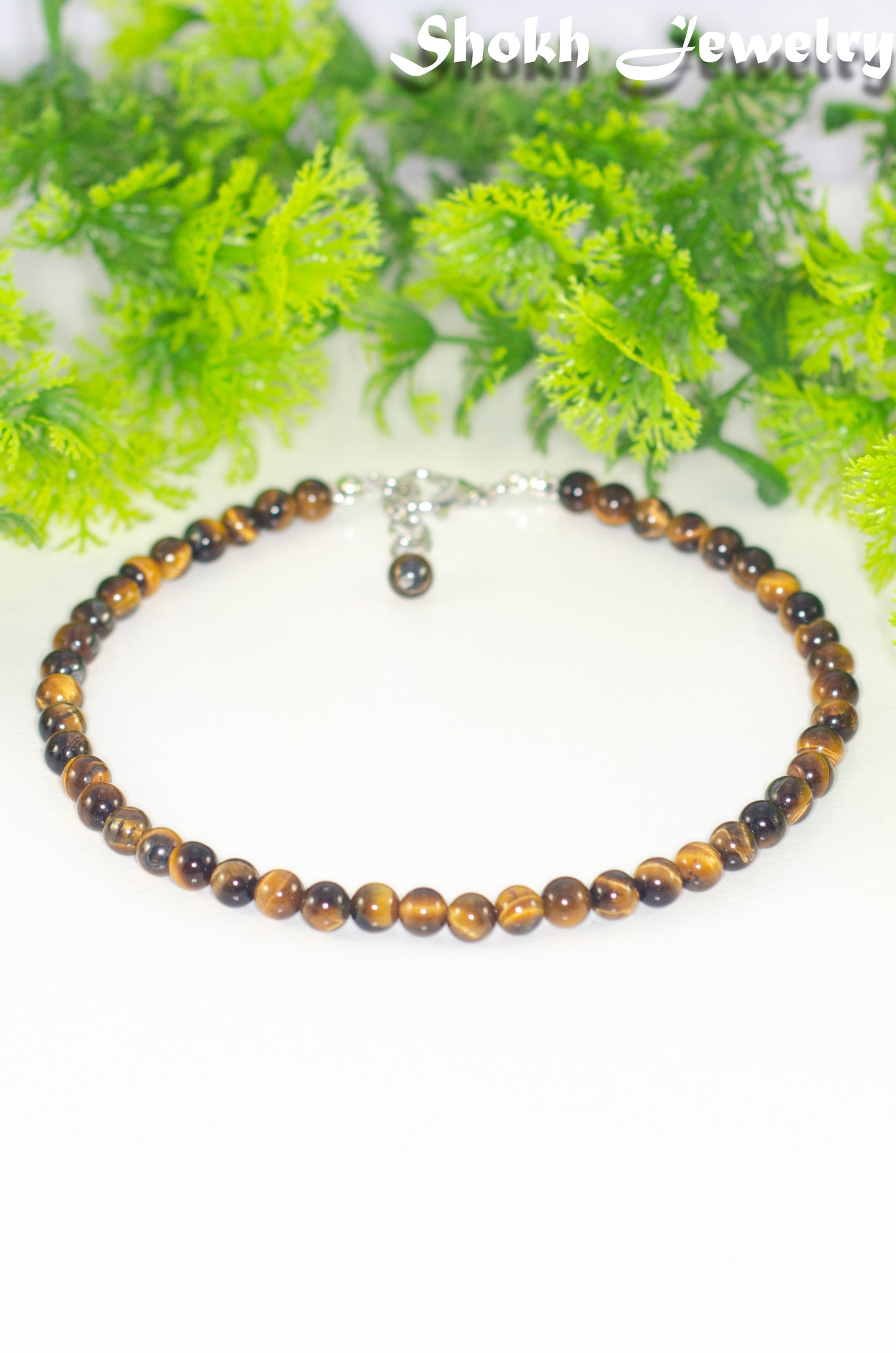 6mm Natural Tiger's Eye Choker Necklace