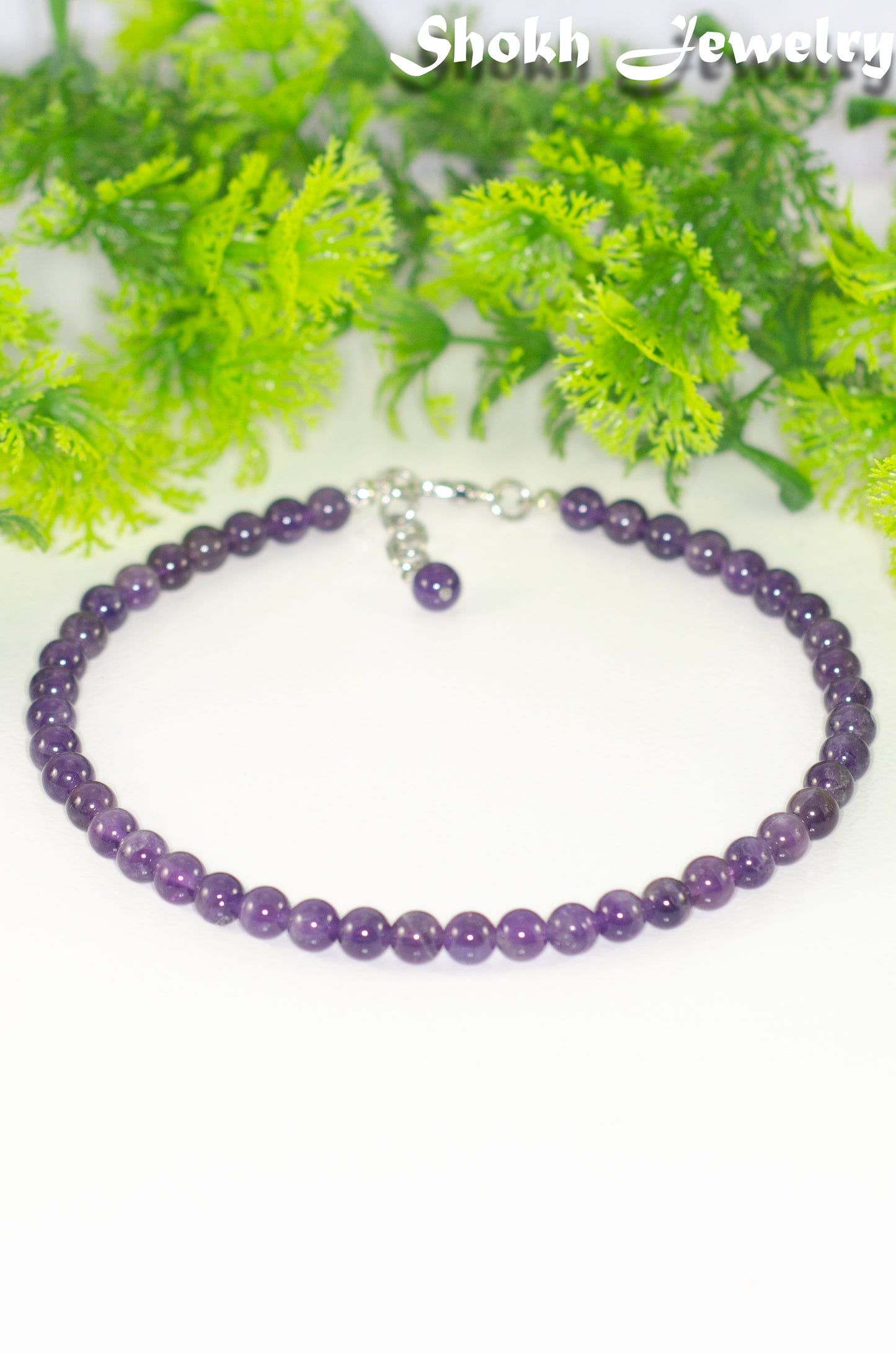 6mm Amethyst Crystal Choker Necklace