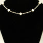 Freshwater Pearl and Dainty Chain Choker Necklace displayed on a black bust.