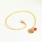 Gold Plated July Birth Flower Necklace with Red Ruby Birthstone Pendant.