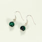 Top view of Small Genuine Malachite Drop Earrings.