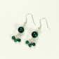 Top view of Genuine Malachite Dangle Earrings.