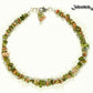 Top view of Natural Unakite Crystal Chip Anklet.