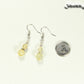 Small Natural Citrine Crystal Earrings beside a dime.