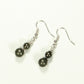 Top view of Small Natural Pyrite Earrings.