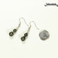 Small Natural Pyrite Earrings beside a dime.