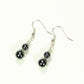 Top view of Small Natural Hematite Earrings.