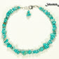 Top view of Natural Turquoise Crystal Chip Anklet.