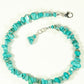Natural Turquoise Crystal Chip Anklet with lobster claw clasp.