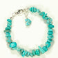 Top view of Natural Turquoise Crystal Chip Bracelet.