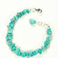 Natural Turquoise Crystal Chip Bracelet with lobster claw clasp.
