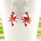 Close up of Christmas Peppermint Glass Bead Earrings.